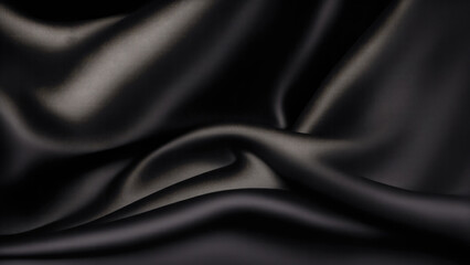 Obraz premium Luxury Black satin smooth fabric background
