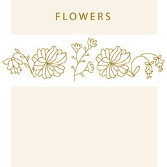 Flowers doodle greeting card design