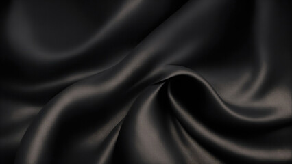 Obraz premium Luxury Black satin smooth fabric background