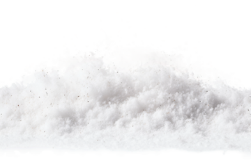 Ethereal Cascade of White Snowflakes on a White or Clear Surface PNG Transparent Background.