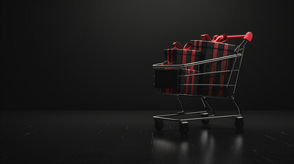 Shopping Cart With Wrapped Presents
