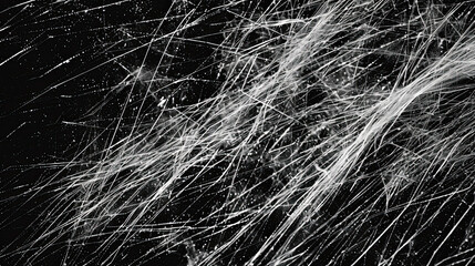 Dusty scratched isolated on black background