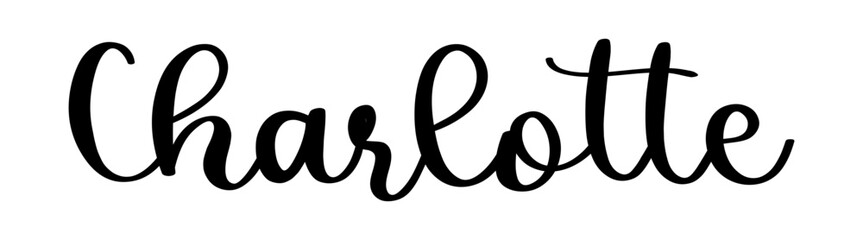 Charlotte - black color - name written - ideal for websites, presentations, greetings, banners, cards, t-shirt, sweatshirt, prints, cricut, silhouette, sublimation, tag