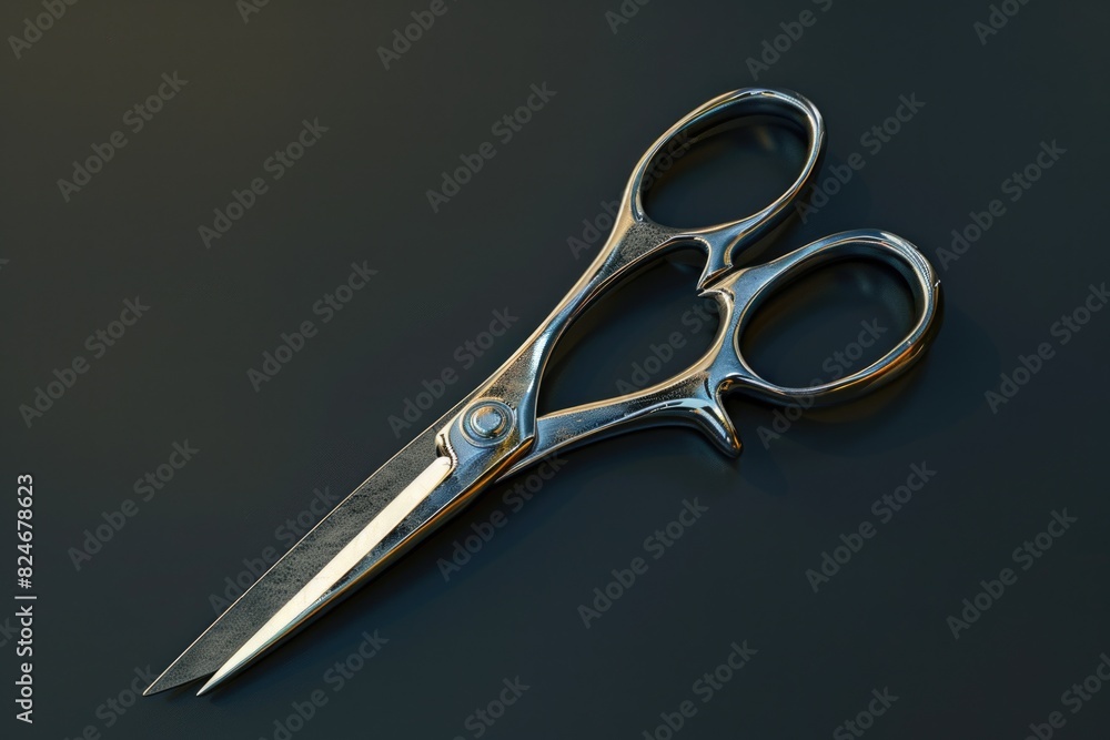 Aufkleber A close up of a pair of scissors on a table. Suitable for various design projects
