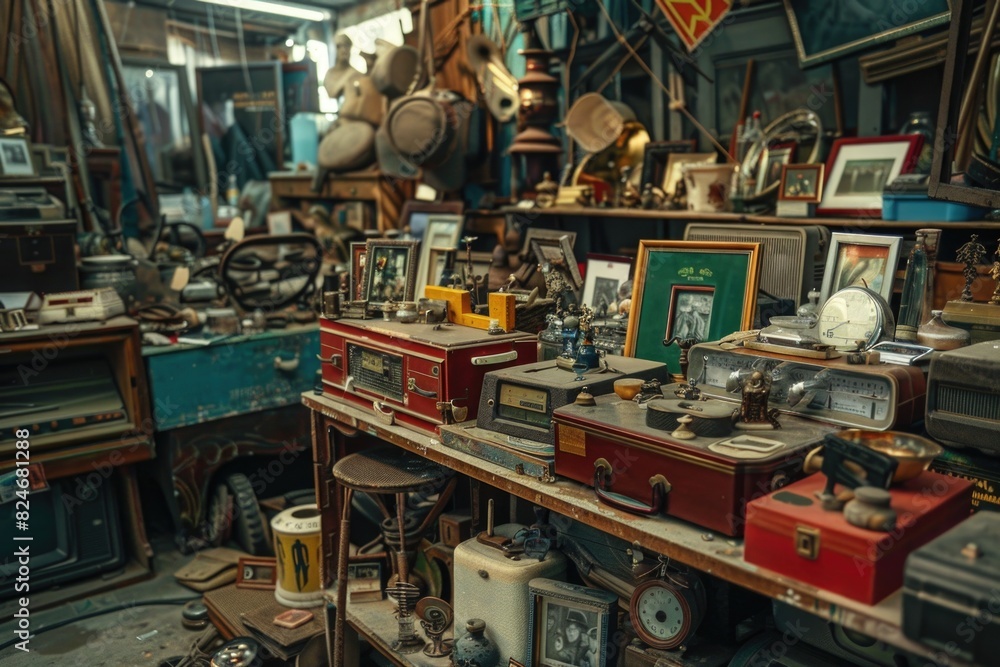 Aufkleber a room filled with various objects, suitable for diverse concepts
