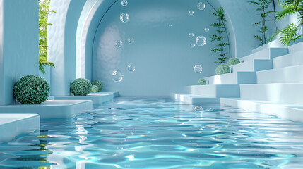 Background water podium product 3d cosmetic abstract