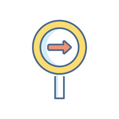 Right Way vector icon