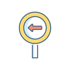 Left Way vector icon