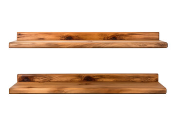 Obraz premium The Floating Oak: A Wooden Shelfs Minimalistic Dance on a White or Clear Surface PNG Transparent Background.
