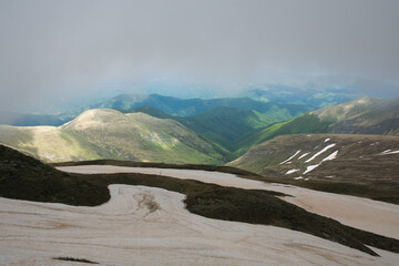 Panoramic view from the summit of Cima Lepri during spring season, Lazio, Italy