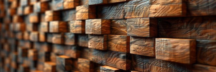 Tightly fitted wooden boards crafting a decorative wall