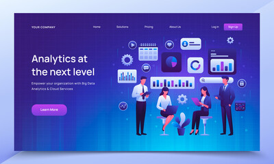 Gradient analyst data landing page template