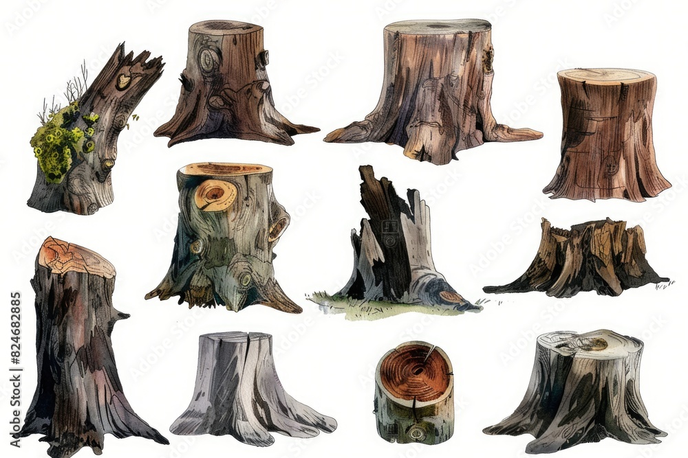 Poster a bunch of trees that have been cut down. suitable for environmental and conservation concepts
