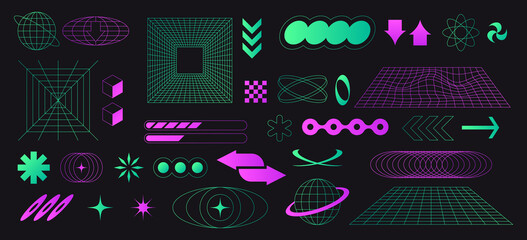 Obraz premium Acid elements in hand drawn design