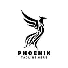 Obraz premium Phoenix bird vector simple single color