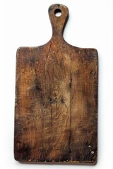 Fototapeta premium A wooden cutting board on a white surface. Perfect for food photography