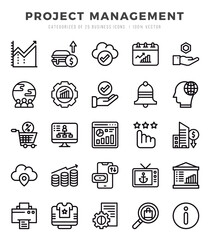 Set of Project Management Icons. Simple Lineal art style icons pack.