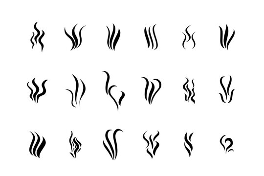 Aroma or smell puff vector icon set