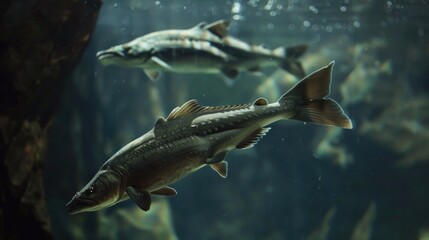 Colorful fish swimming in aquarium, perfect for educational materials