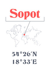 Sopot poster or t-shirt graphic design