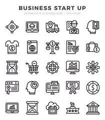 Set of Business Start Up Icons. Simple Lineal art style icons pack.