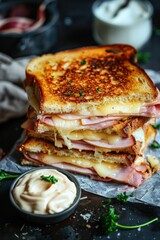 Great variety of ham, cheese and bacon sandwiches