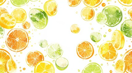 Vibrant citrus slices on white, perfect for summer-themed promotions.