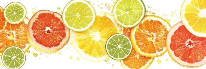 Colorful citrus-themed illustration ideal for promotional designs and graphics.