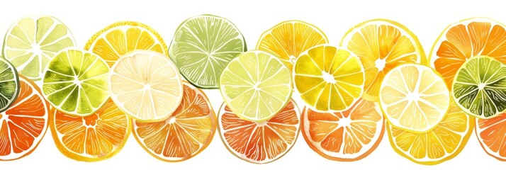 Fresh, colorful citrus assortment for marketing graphics and text space.