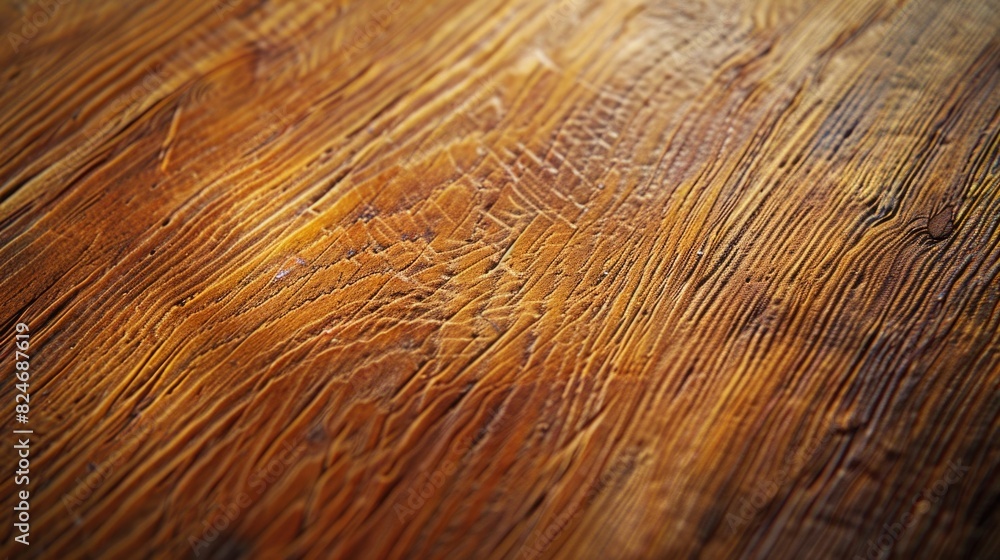 Poster close up view of a wooden table surface, suitable for backgrounds or textures