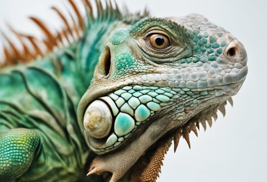 Fiji Banton Iguanas, isolated white background
