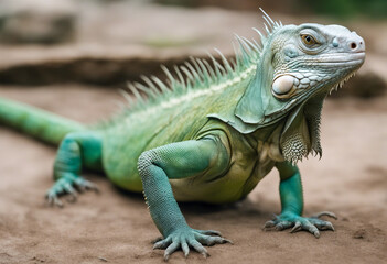 Fototapeta premium Fiji Banton Iguanas, isolated white background 