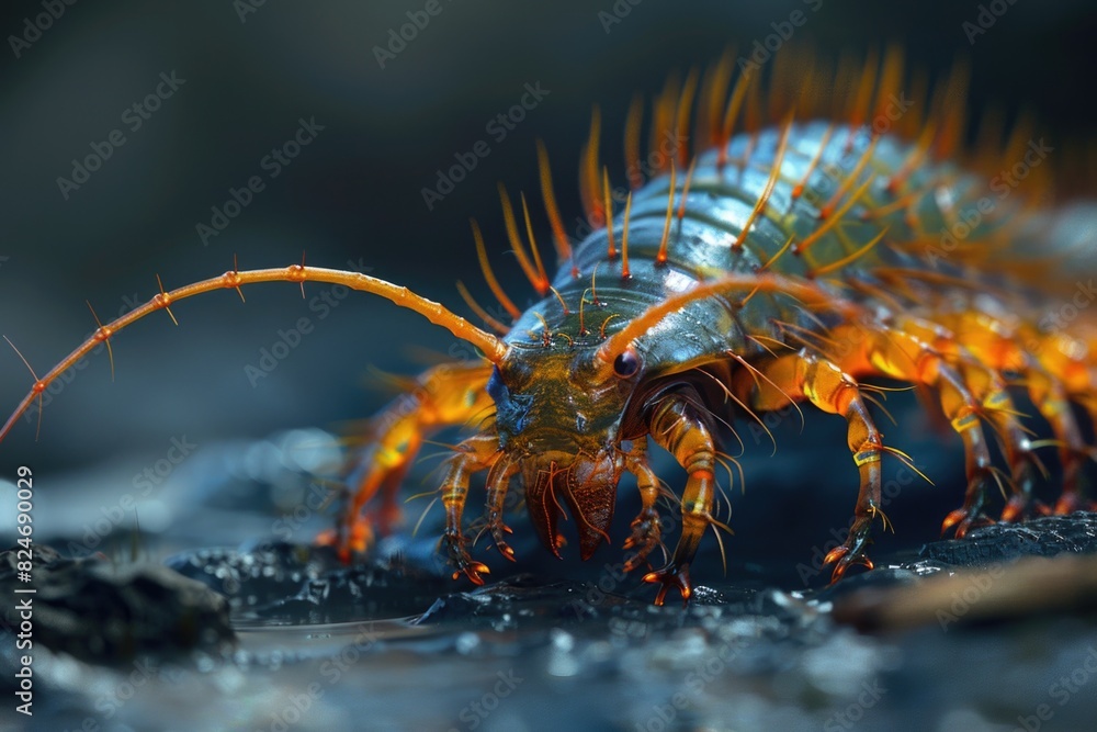Poster close up of a bug on a rock. suitable for nature or wildlife themes