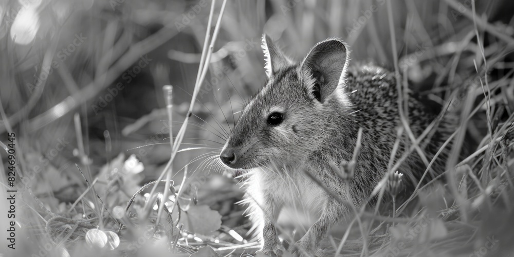 Aufkleber A monochrome image of a tiny creature. Suitable for various design projects