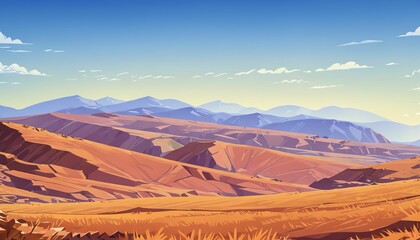 Naklejka premium High Mountain Plateau with Panoramic Views Vector Art Background