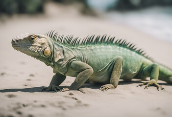 Fototapeta premium Fiji Banton Iguanas, isolated white background 