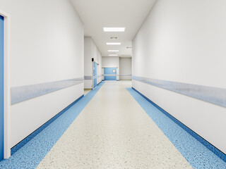 3d rendering corridor Medical  in operating room