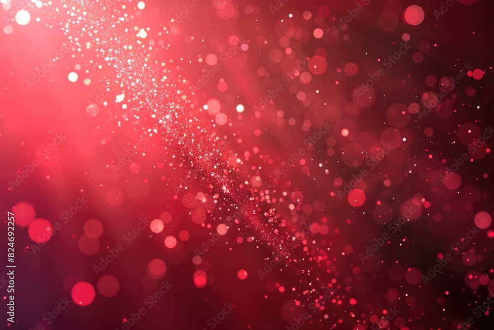 Poster Vibrant red and black background with numerous lights. Perfect for adding a pop of color to your design projects