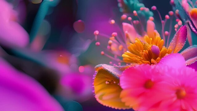 The vibrant colors of the flora and fauna portray the diverse range of quantum states.