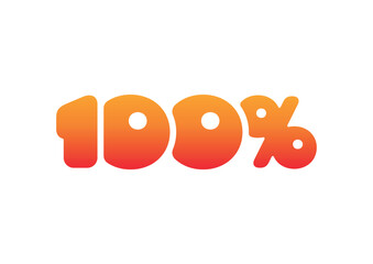 chubby 100% concept. orange-red 100% logo