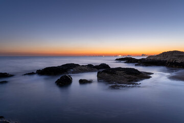 In the evening, the seaside scenery
