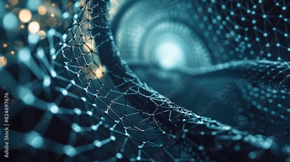Poster detailed view of wire mesh structure, suitable for industrial and construction concepts