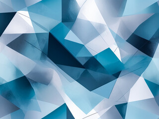Modern geometric abstract shapes in various shades of blue and gray background