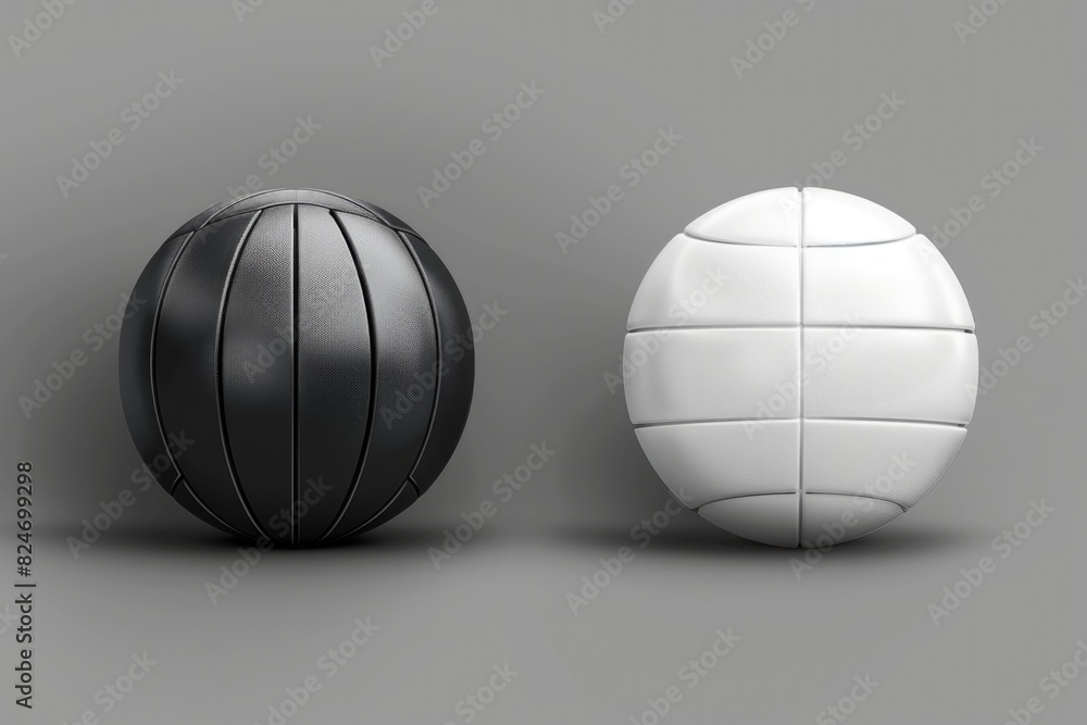 Poster Monochrome image of two balls side by side. Suitable for various design projects