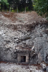 Entrance to an ancient Jewish funerary cave at Beit Shearim in Israel.
