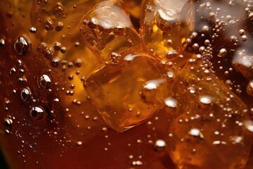 Iced Tea Condensation: Condensation forming on a glass of iced tea.