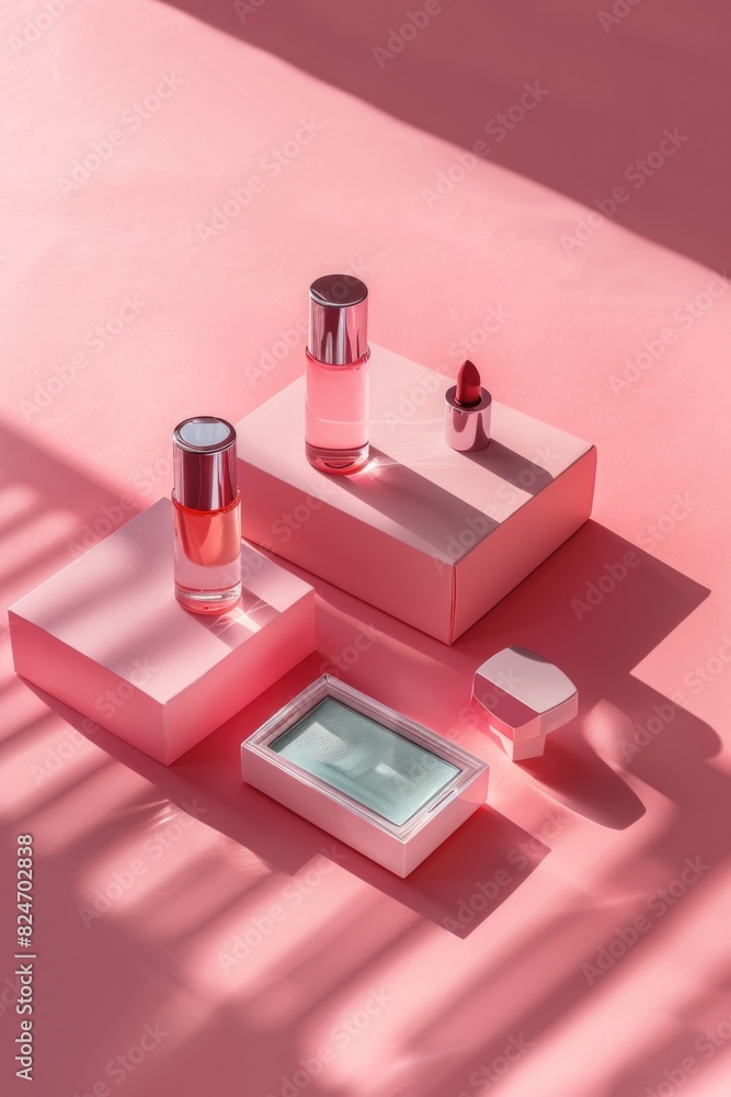 Fototapete two bottles placed on a table, suitable for various concepts and designs
