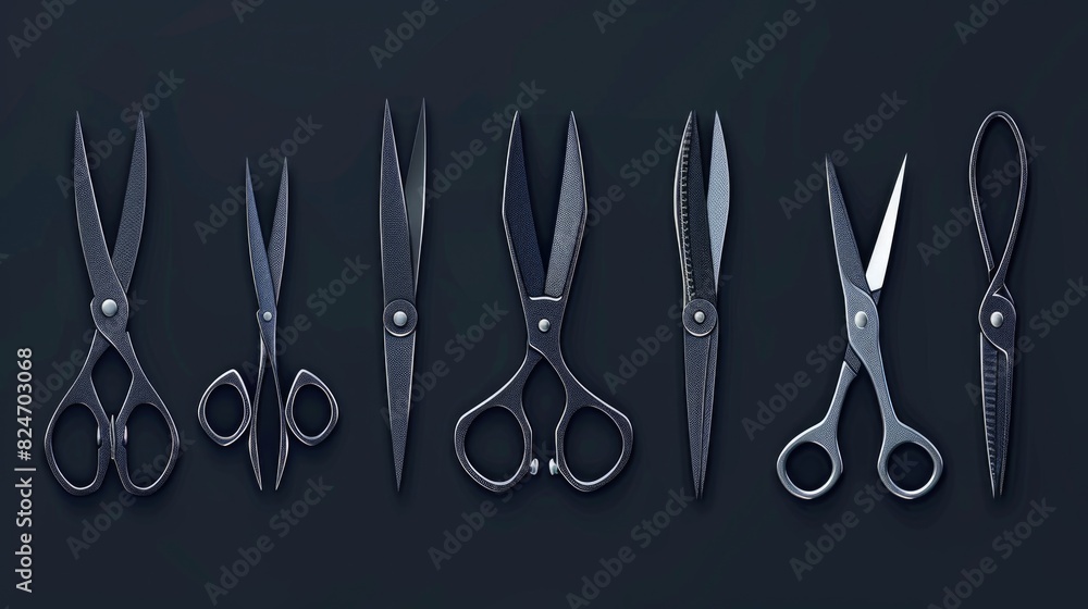 Poster a collection of scissors, perfect for various projects and crafts
