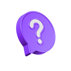 Speech bubble with question mark. FAQ, support, help concept. 3d vector icon