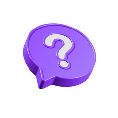 Speech bubble with question mark. FAQ, support, help concept. 3d vector icon